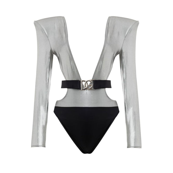 Dolce &amp; Gabbana Gray Viscose One-Piece Swimsuit