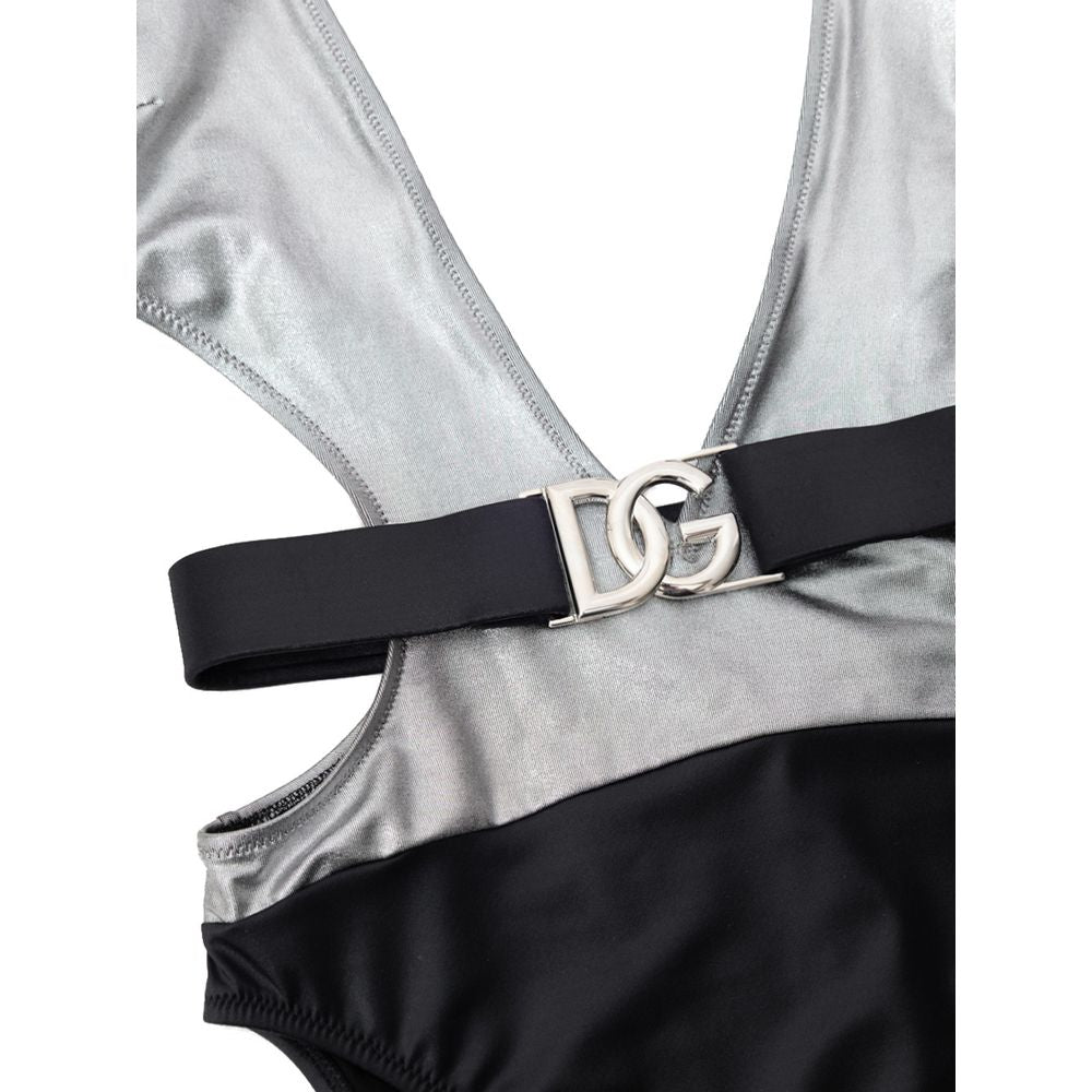 Dolce &amp; Gabbana Gray Viscose One-Piece Swimsuit