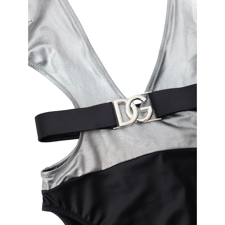 Dolce &amp; Gabbana Gray Viscose One-Piece Swimsuit