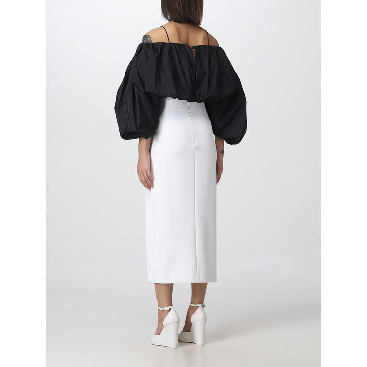 PINKO White Polyester Midi Skirt