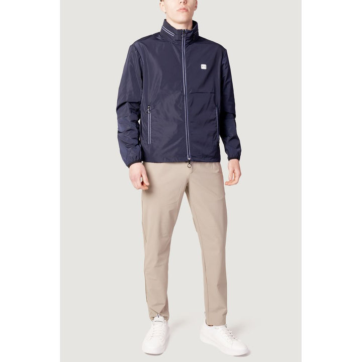 Armani Exchange Blue Polyester Shell Jacket
