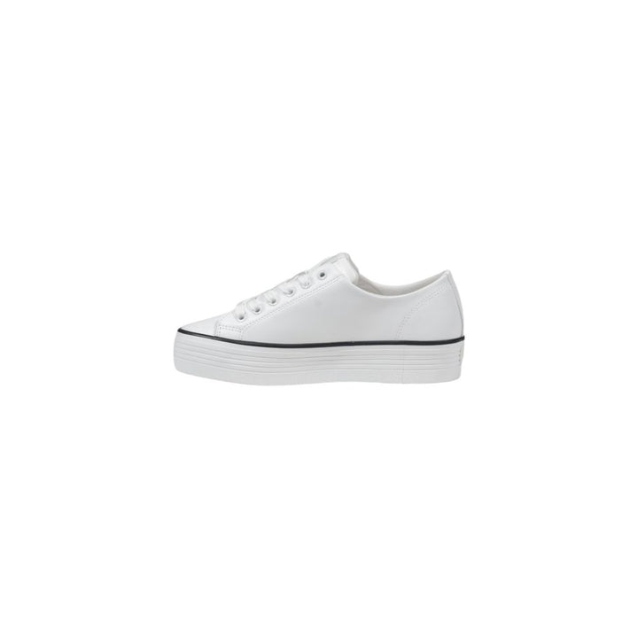 Calvin Klein Jeans Black And White Leather Platform Sneakers