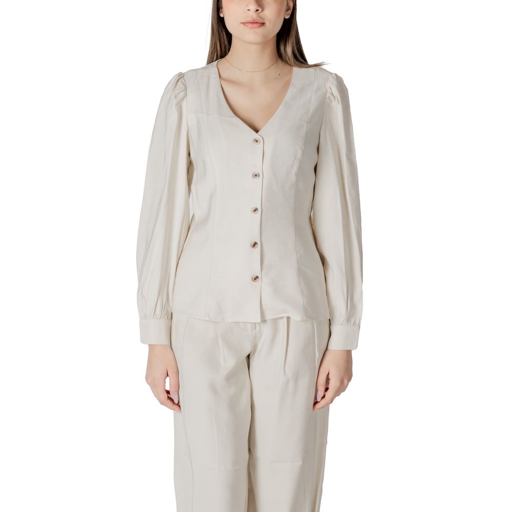 Vila Clothes Beige Viscose Blouse