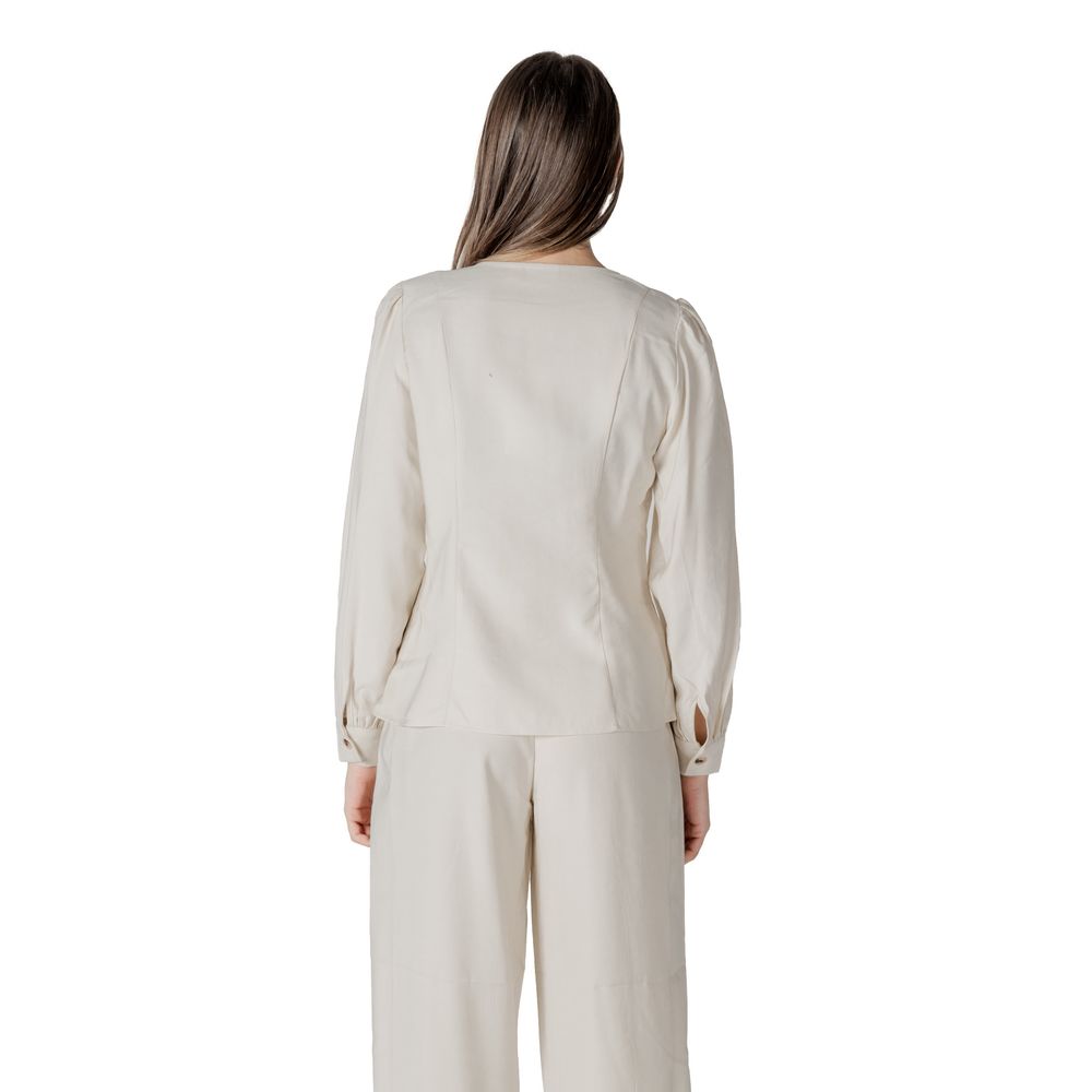 Vila Clothes Beige Viscose Blouse