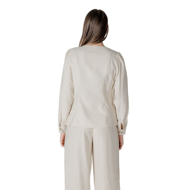 Vila Clothes Beige Viscose Blouse