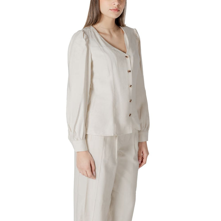 Vila Clothes Beige Viscose Blouse