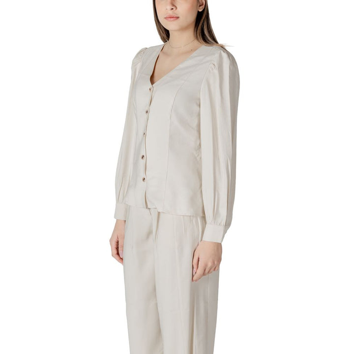 Vila Clothes Beige Viscose Blouse