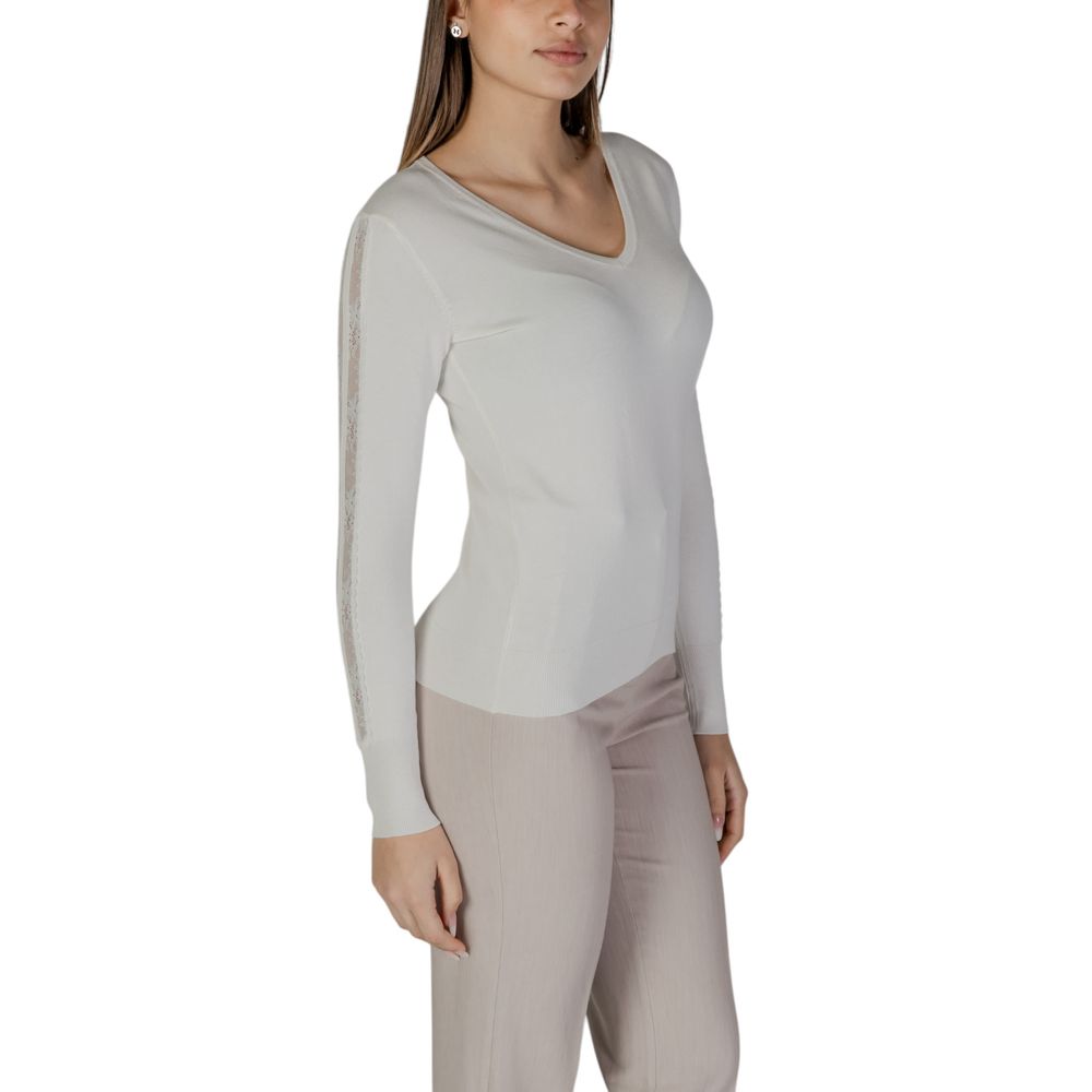 Street One Cream Viscose Long Sleeve T-Shirt