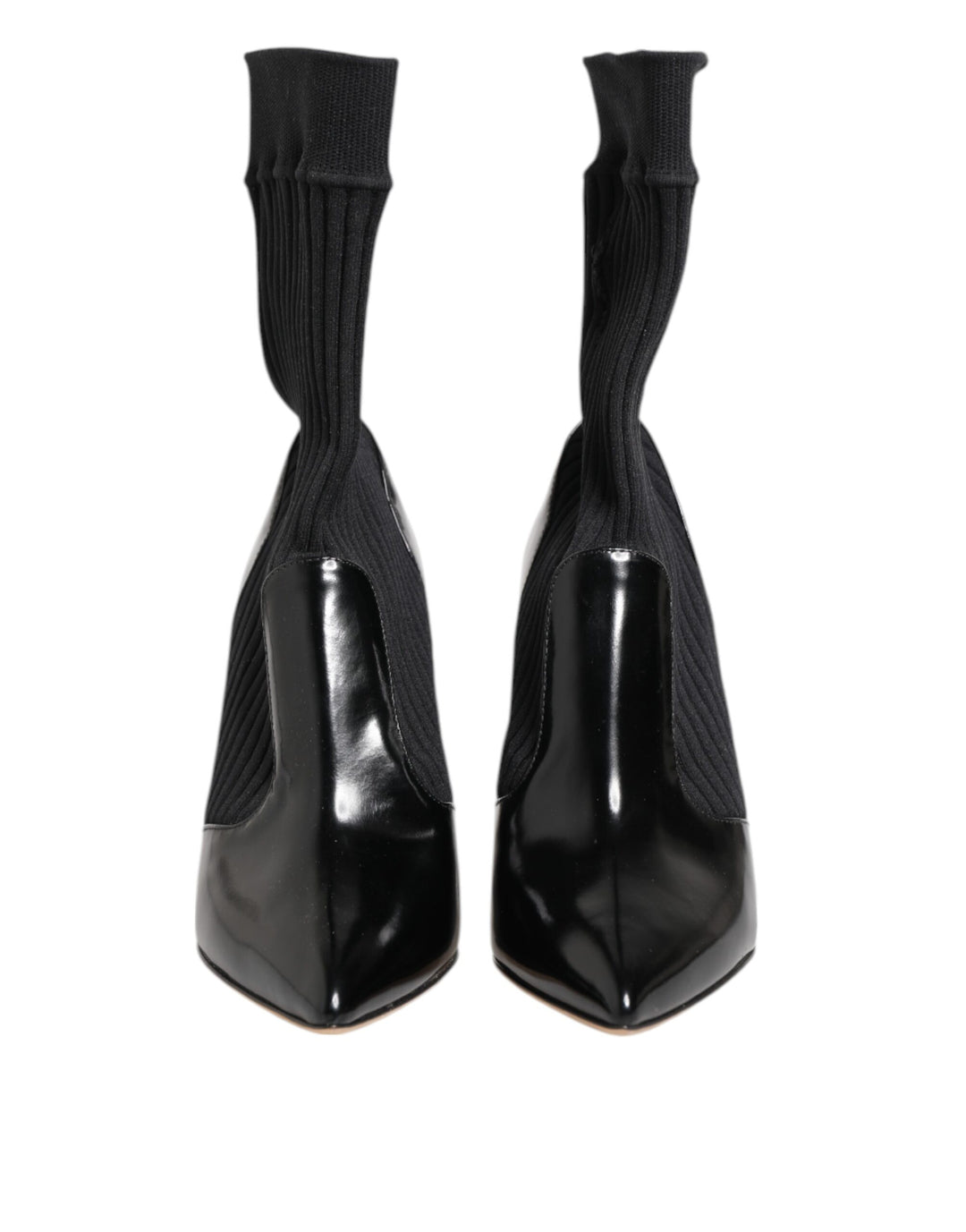 Dolce &amp; Gabbana Black Stretch Stilettos Booties Socks Shoes