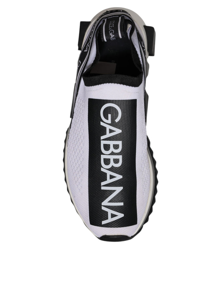 Dolce &amp; Gabbana Black White Slip On Sorrento Sneakers Shoes
