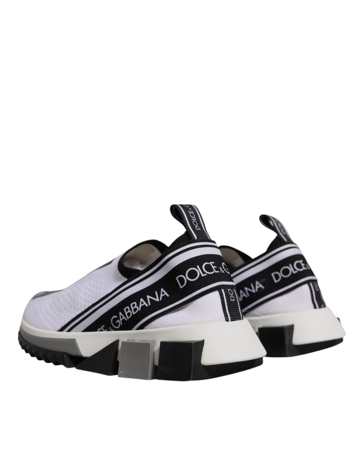 Dolce &amp; Gabbana Black White Slip On Sorrento Sneakers Shoes