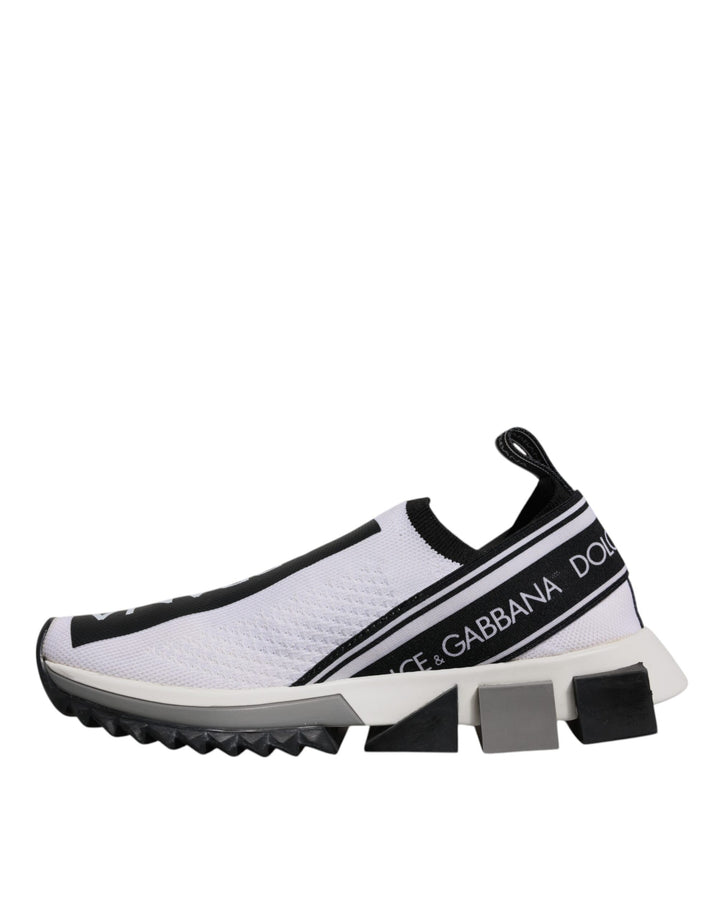 Dolce &amp; Gabbana Black White Slip On Sorrento Sneakers Shoes