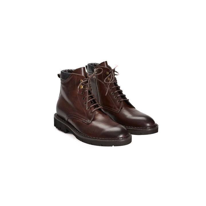 Roberto Pepe Luxury Brown Calfskin Men Boot