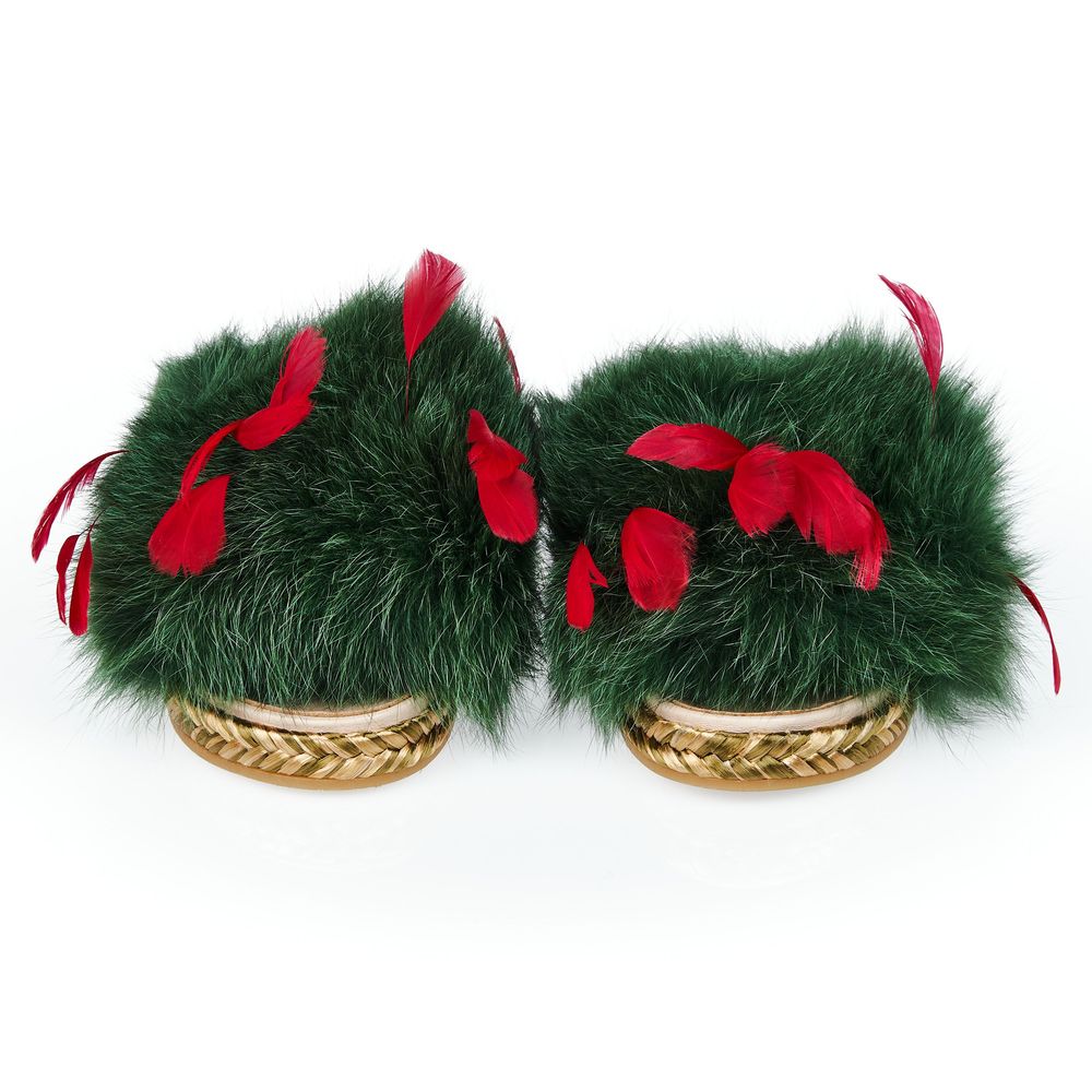 Mr&amp;Mrs Italy Green Lamb Leather Women Sandal