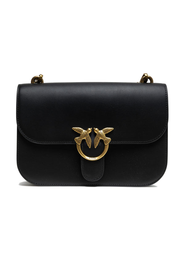PINKO - Black Leather Love Bell Classic Shoulder Bag