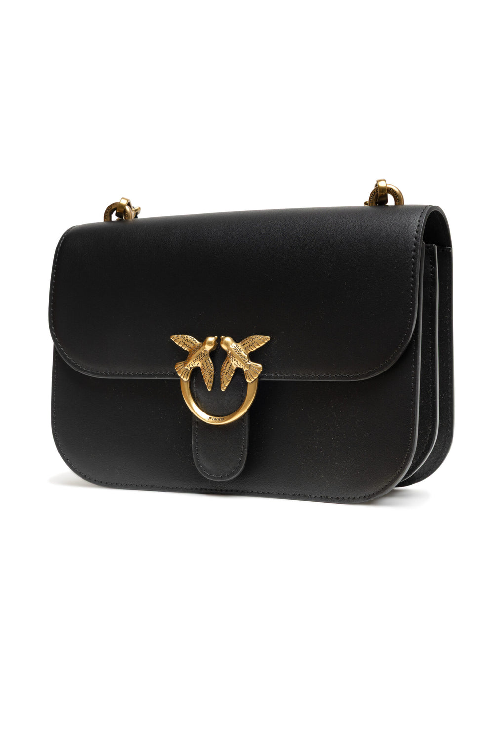 PINKO - Black Leather Love Bell Classic Shoulder Bag