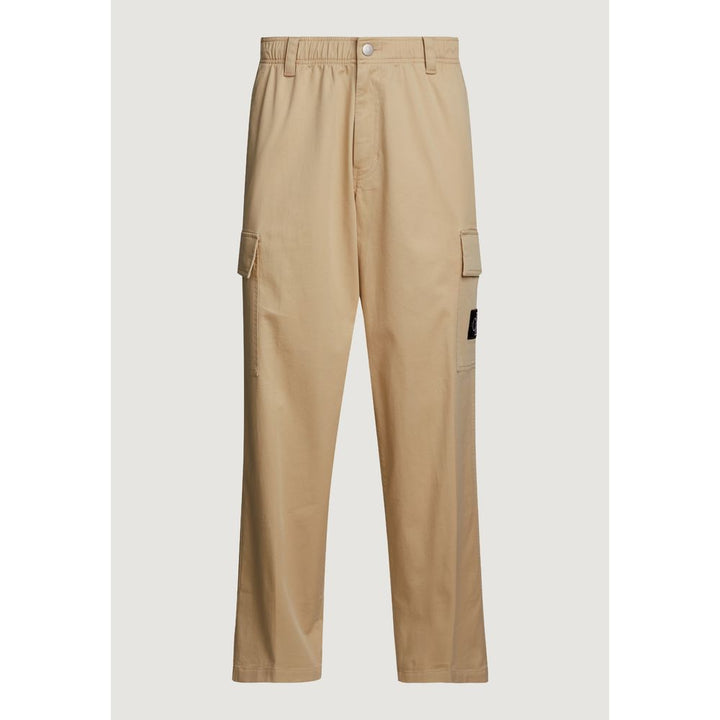 Calvin Klein Jeans Beige Recycled Cotton Casual Pants
