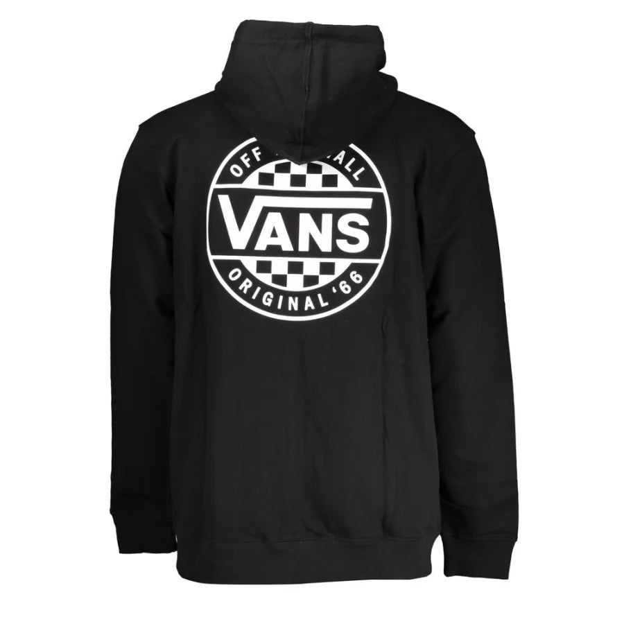 Vans Black Cotton Men Sweater with Hood and Zip Pockets