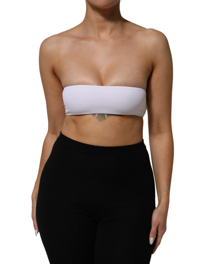 Dolce &amp; Gabbana White Nylon Blend Bandeau Strapless Tube Top