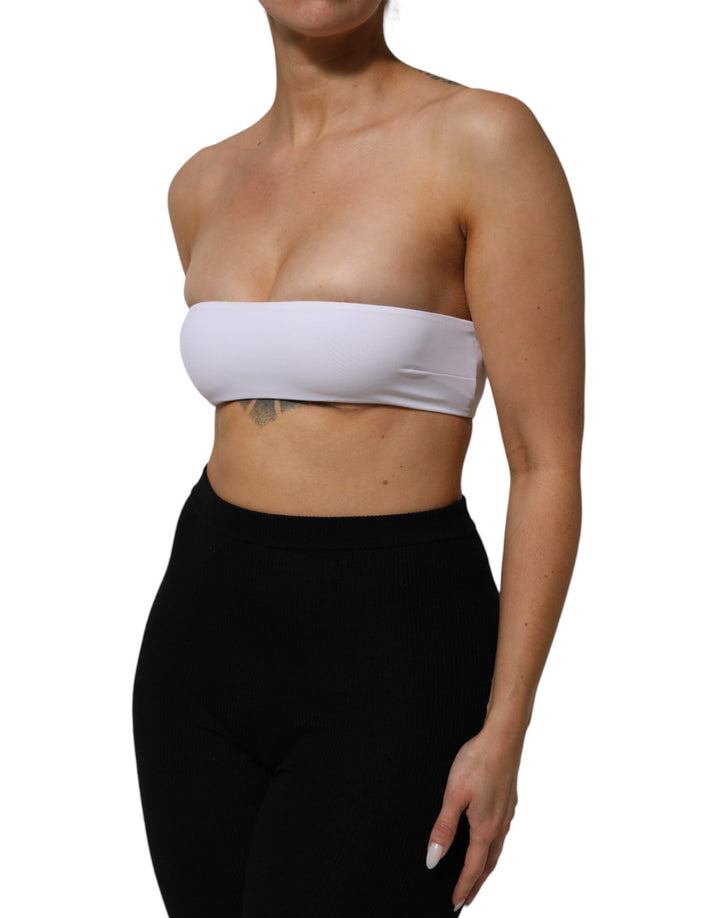Dolce &amp; Gabbana White Nylon Blend Bandeau Strapless Tube Top