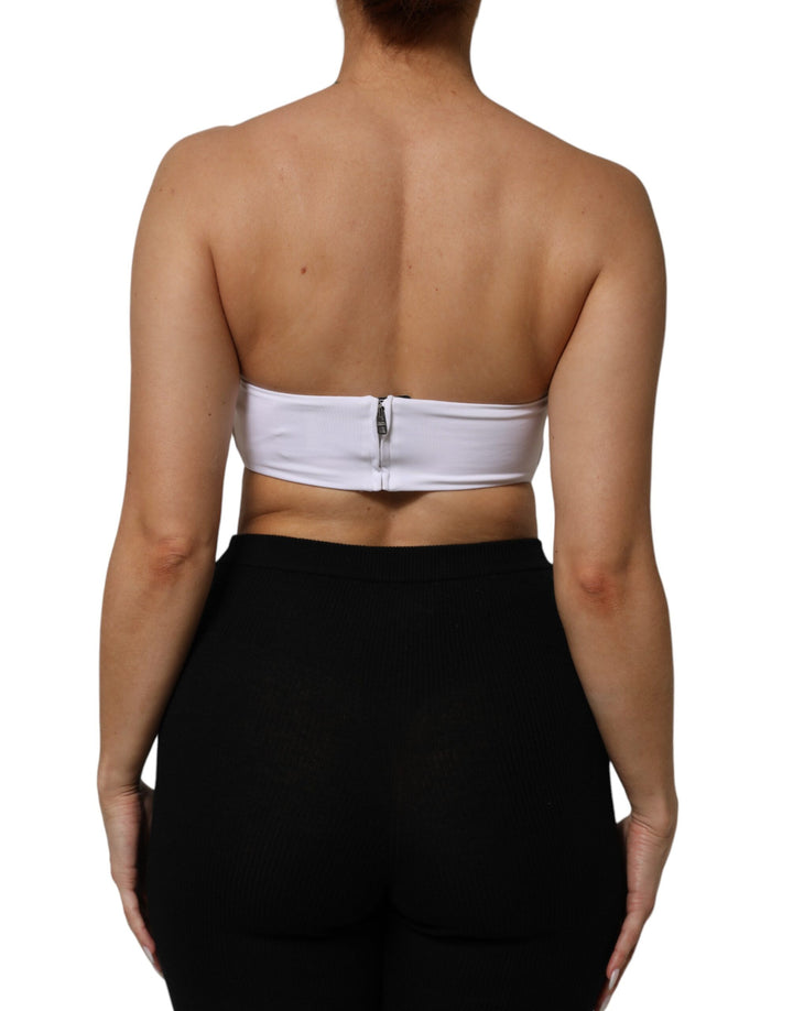 Dolce &amp; Gabbana White Nylon Blend Bandeau Strapless Tube Top