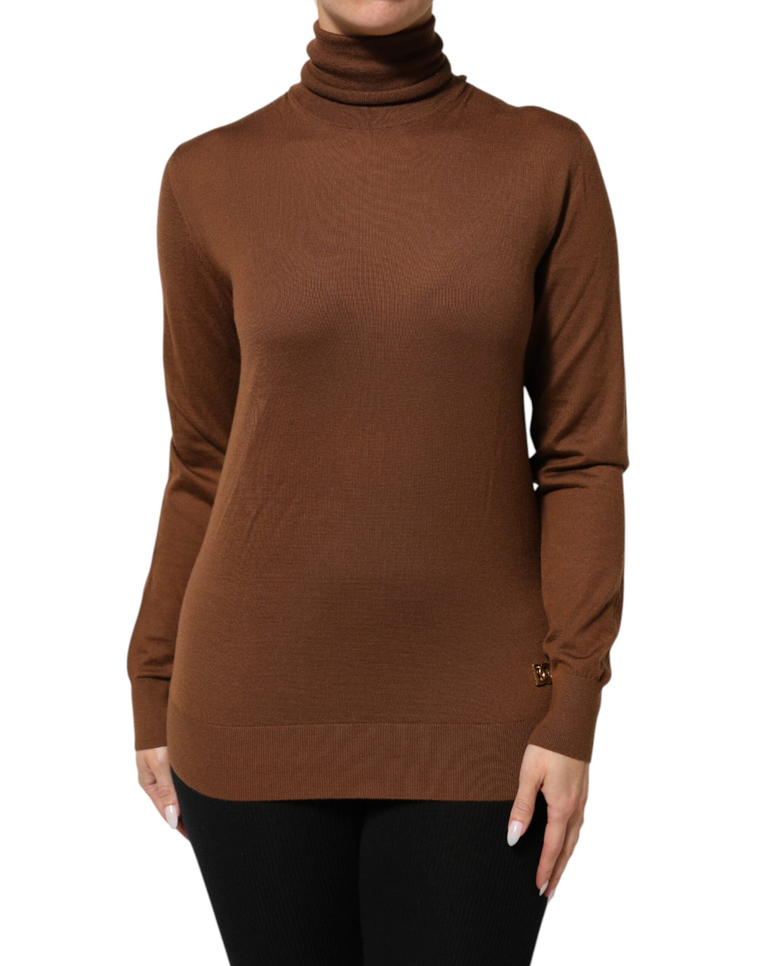 Dolce &amp; Gabbana Brown Cashmere Turtle Neck Pullover Sweater