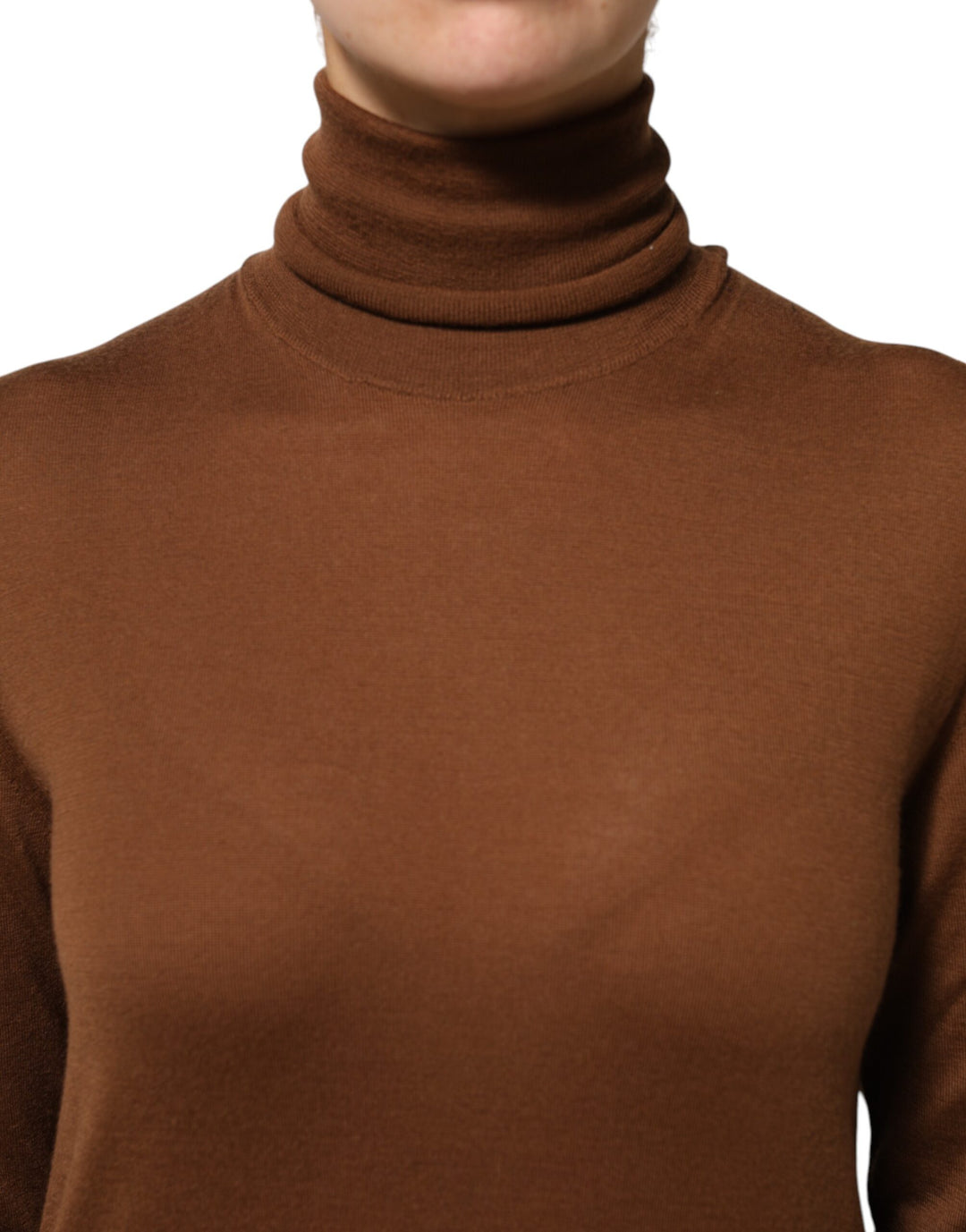 Dolce &amp; Gabbana Brown Cashmere Turtle Neck Pullover Sweater