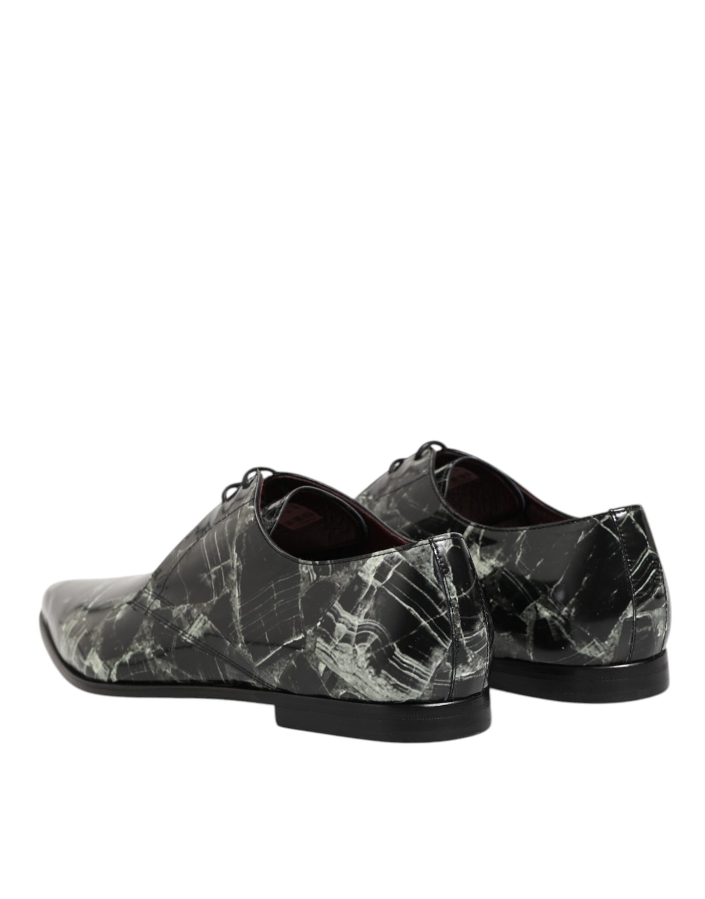 Dolce & Gabbana Marbled Pattern Dress Lace Up Derby Shoes