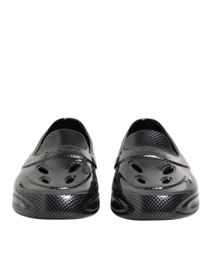 Dolce & Gabbana Black Rubber Slides Low Top Sneakers Shoes