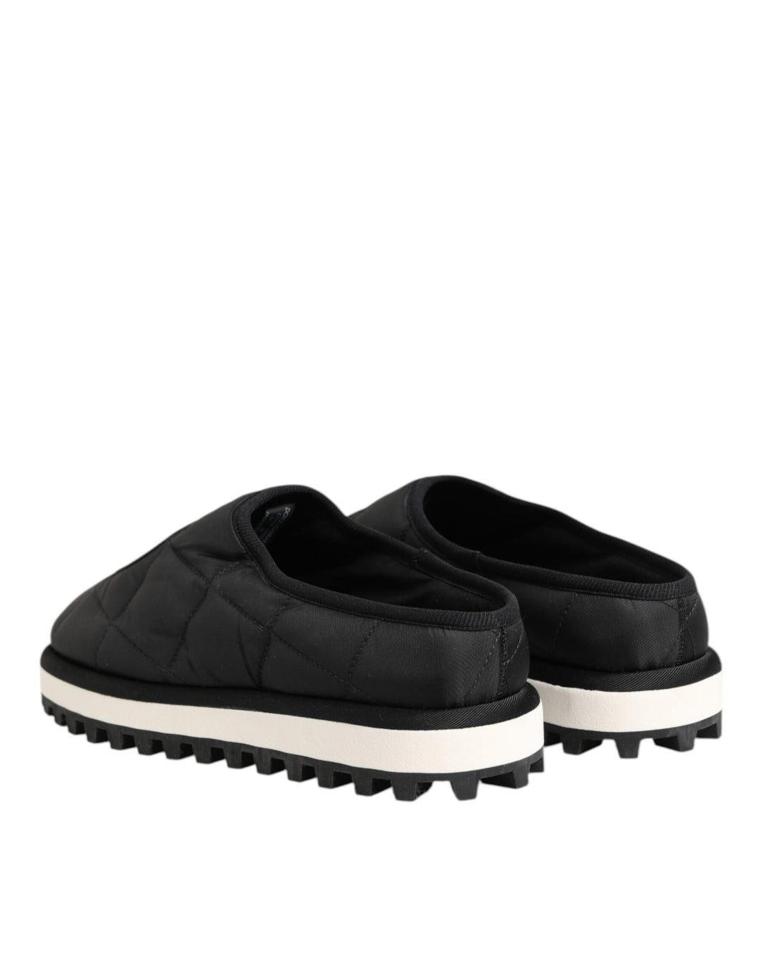 Dolce &amp; Gabbana Black Nylon Low Top Slip On Sneaker Shoes