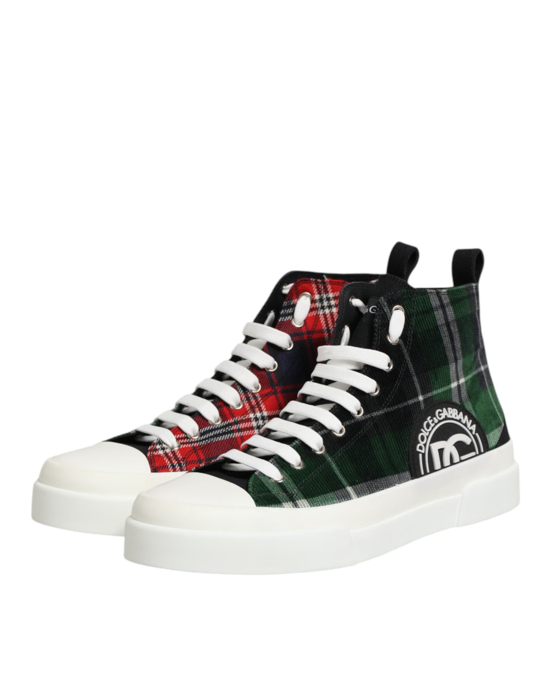Dolce &amp; Gabbana Multicolor Cotton High Top Men Sneakers Shoes