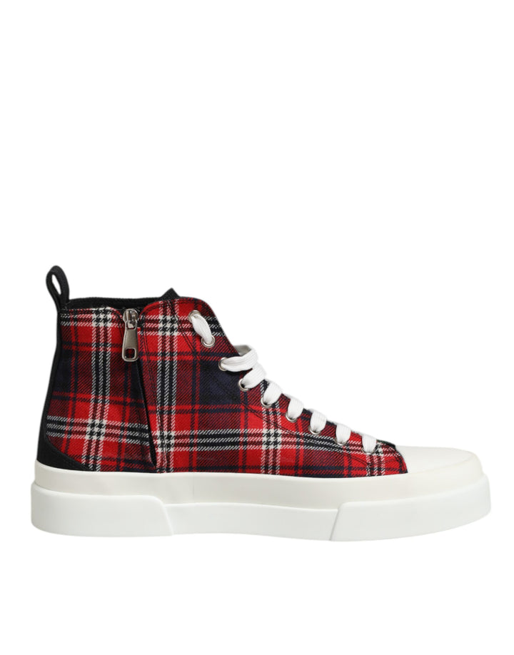 Dolce &amp; Gabbana Multicolor Cotton High Top Men Sneakers Shoes