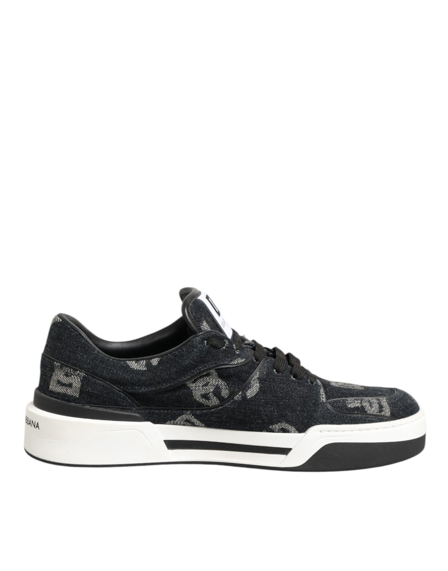 Dolce & Gabbana Blue Cotton Denim Logo Low Top Sneakers Shoes
