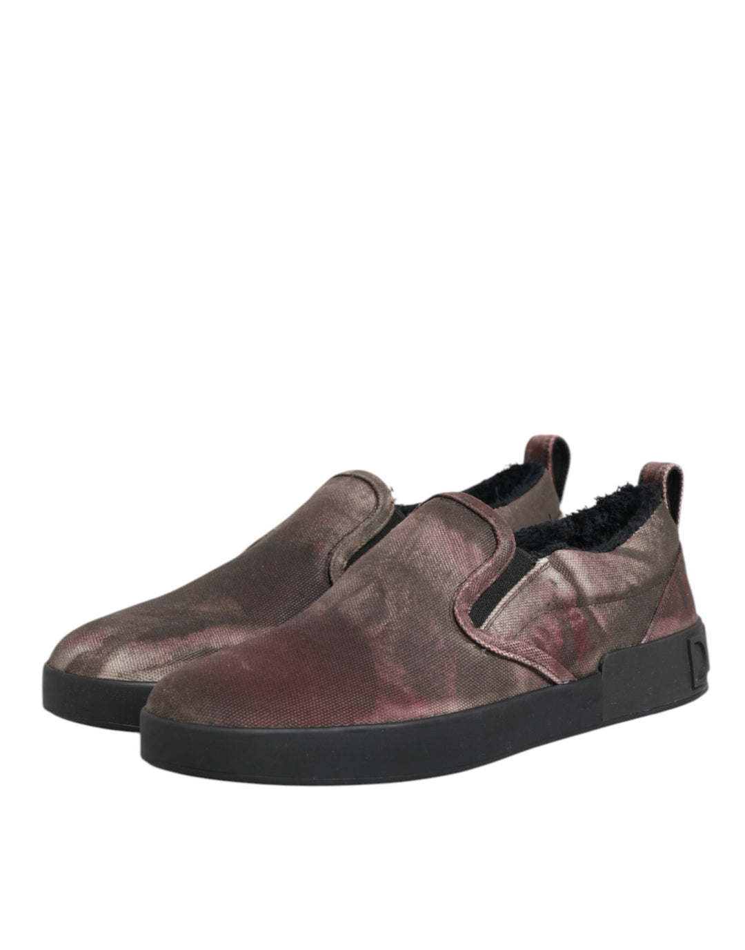 Dolce &amp; Gabbana Multicolor Cotton Low Top Slip On Men Sneakers Shoes