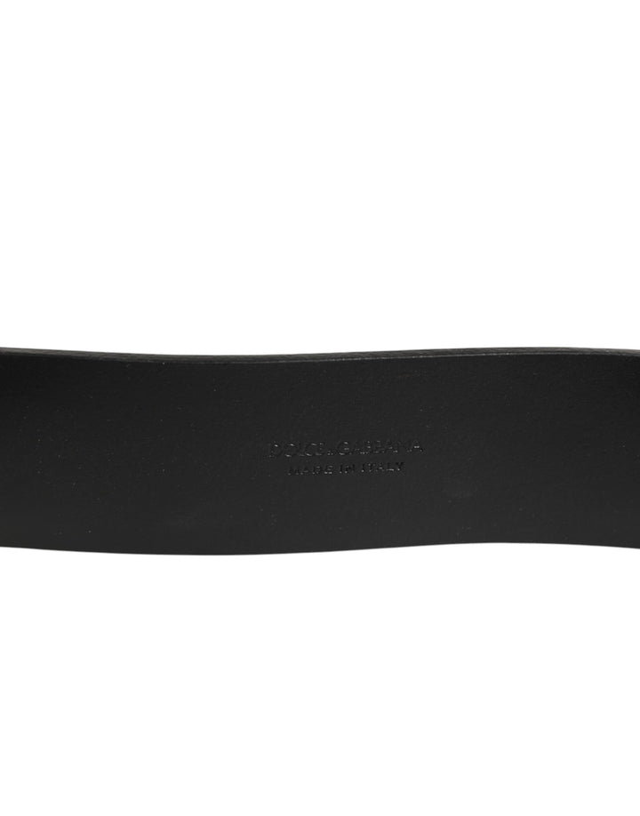 Dolce &amp; Gabbana Brown Classic Gold Metal Logo Buckle Men  Belt