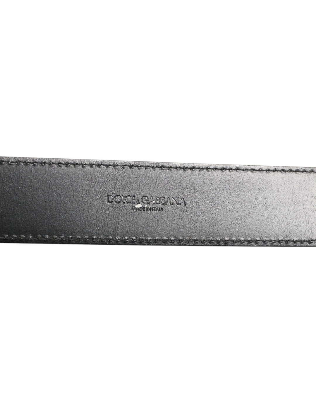 Dolce &amp; Gabbana Black Leather Classic Metal Logo Buckle Belt