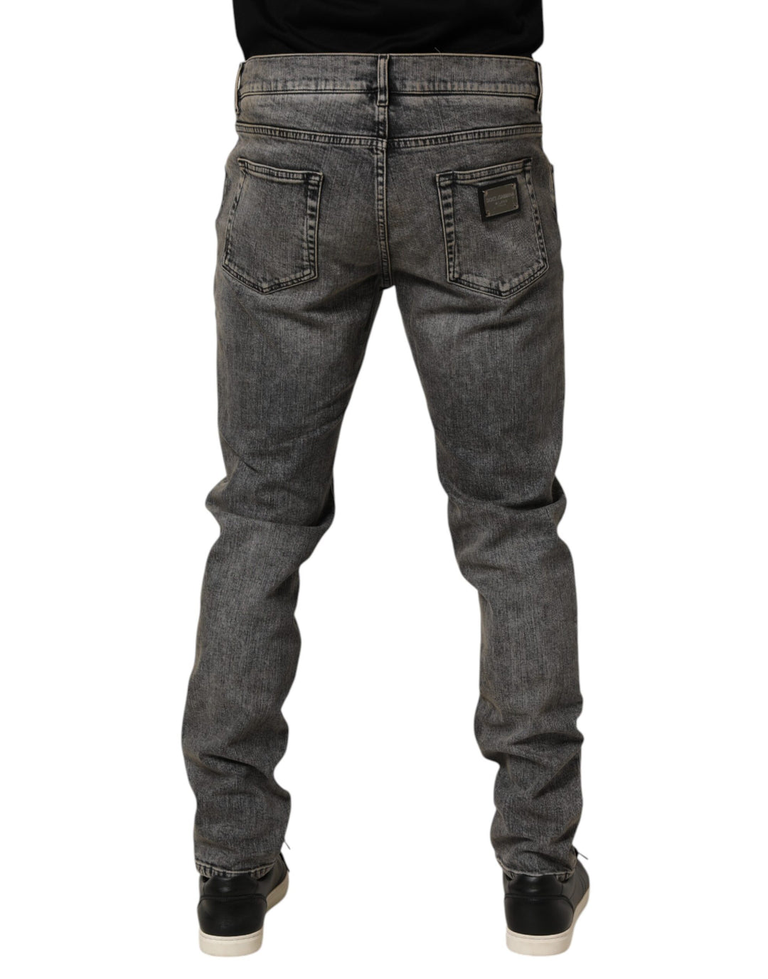 Dolce &amp; Gabbana Gray Cotton Stretch Slim Fit Men Denim Jeans