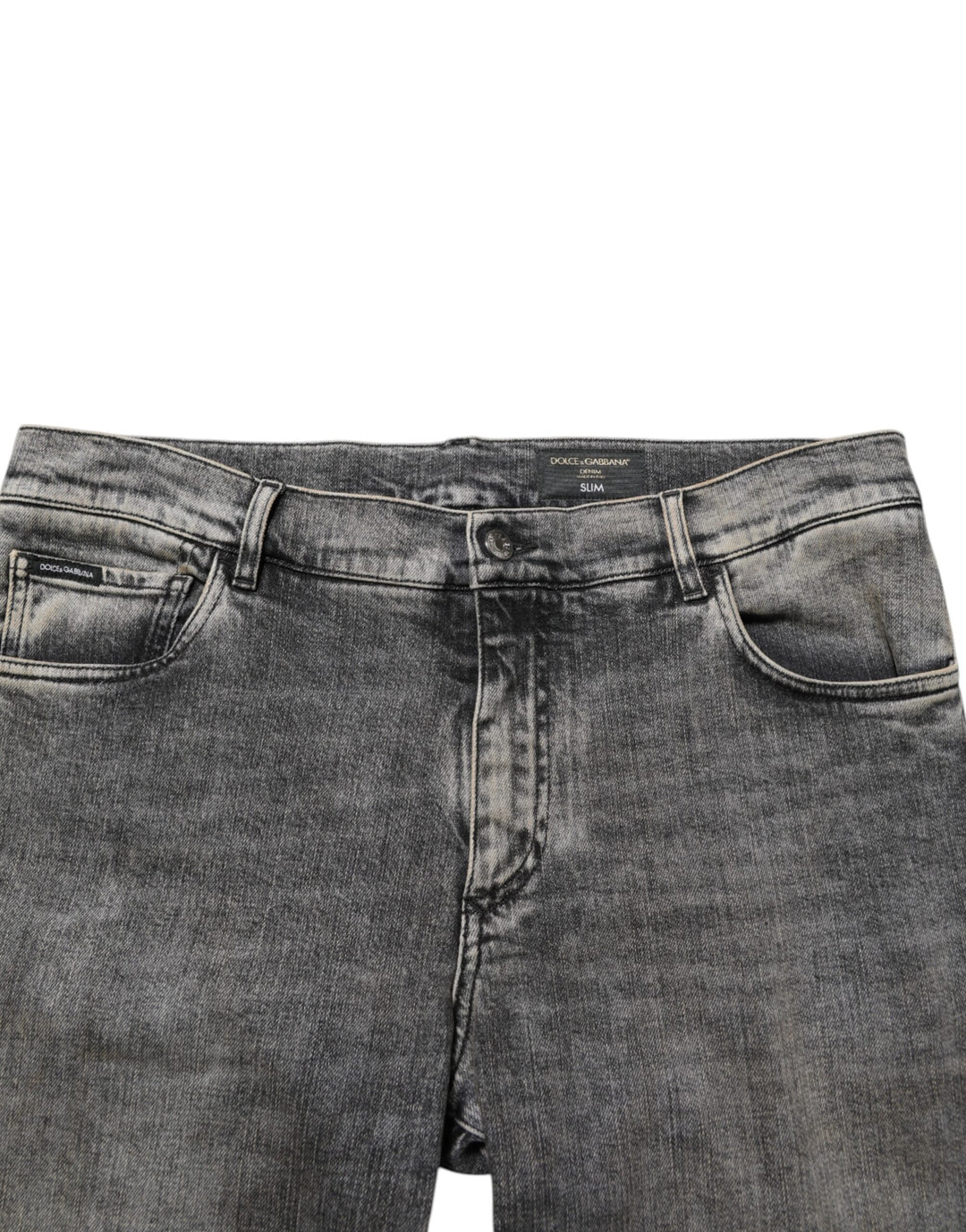 Dolce &amp; Gabbana Gray Cotton Stretch Slim Fit Men Denim Jeans