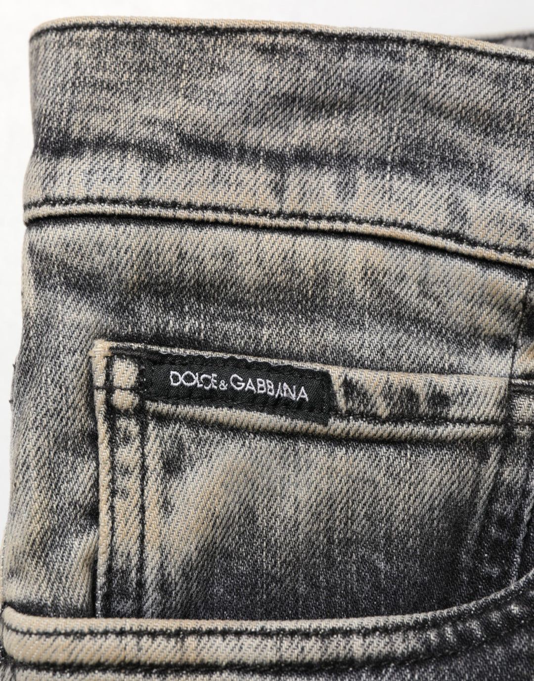 Dolce &amp; Gabbana Gray Cotton Stretch Slim Fit Men Denim Jeans