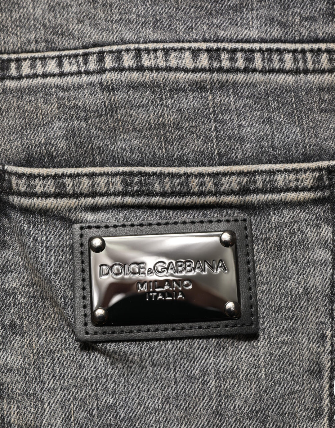 Dolce &amp; Gabbana Gray Cotton Stretch Slim Fit Men Denim Jeans