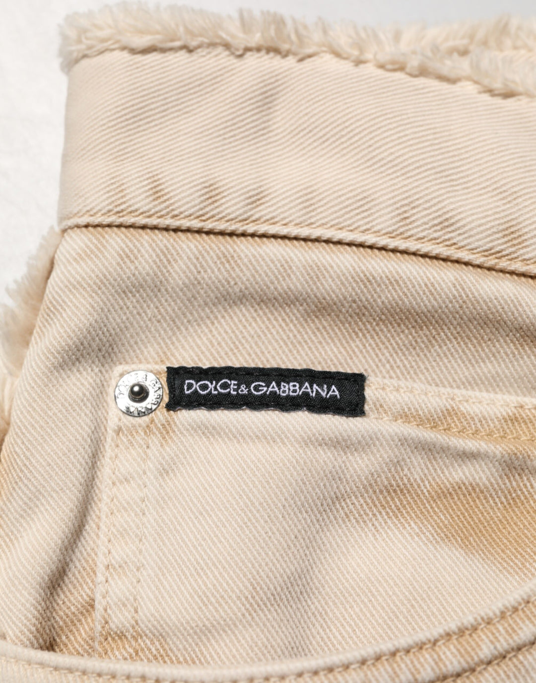 Dolce &amp; Gabbana Beige Cotton Straight Denim Trouser Jeans