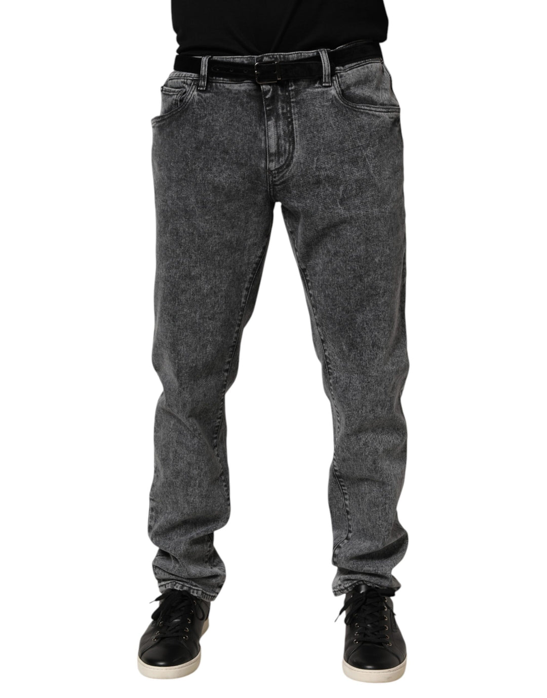 Dolce &amp; Gabbana Gray Cotton Slim Fit Denim Trouser Jeans