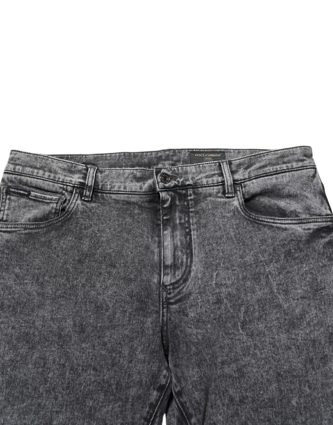 Dolce &amp; Gabbana Gray Cotton Slim Fit Denim Trouser Jeans