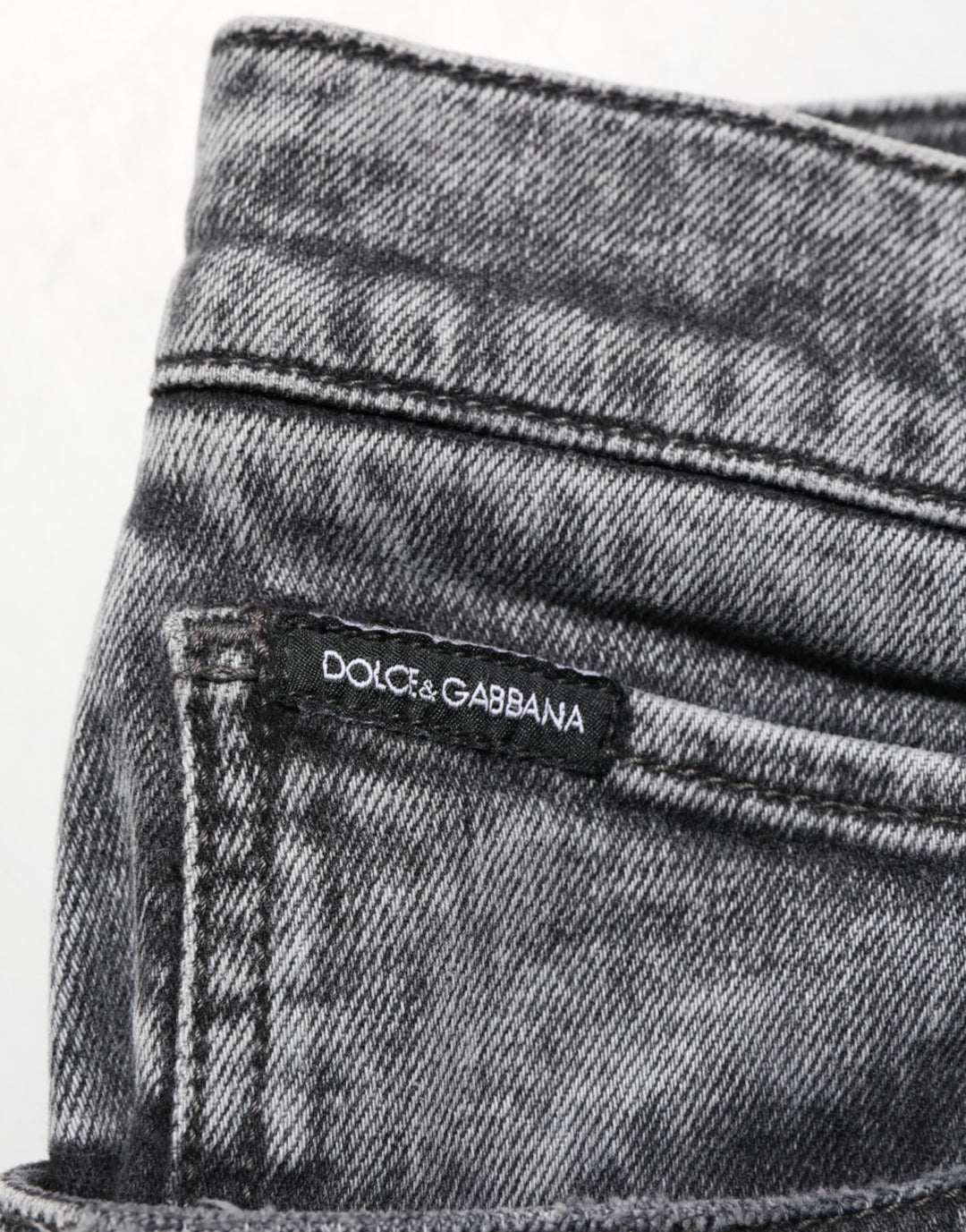 Dolce &amp; Gabbana Gray Cotton Slim Fit Denim Trouser Jeans