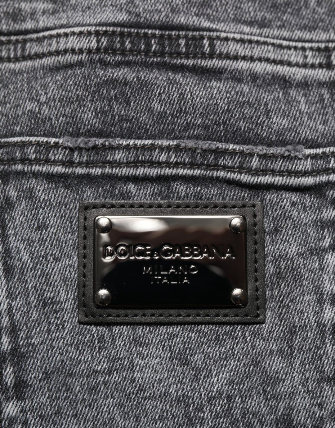 Dolce &amp; Gabbana Gray Cotton Slim Fit Denim Trouser Jeans