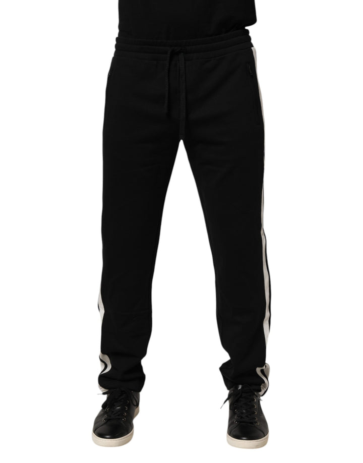 Dolce &amp; Gabbana Black Cotton Jogger Sweatpants Trouser Pants