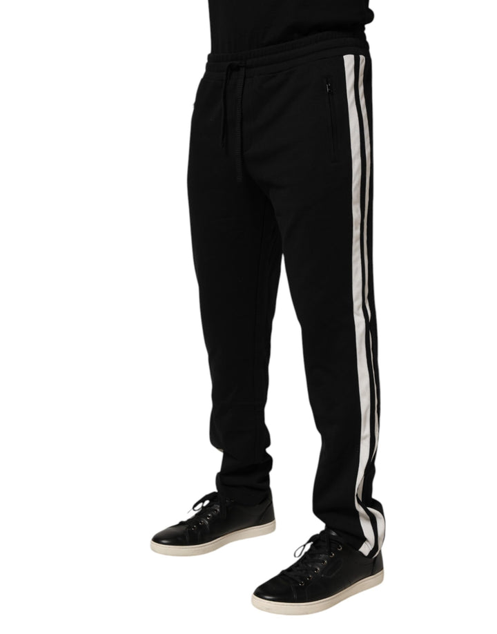 Dolce &amp; Gabbana Black Cotton Jogger Sweatpants Trouser Pants