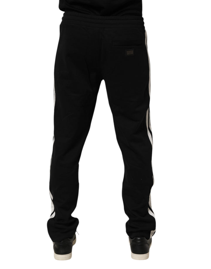 Dolce &amp; Gabbana Black Cotton Jogger Sweatpants Trouser Pants