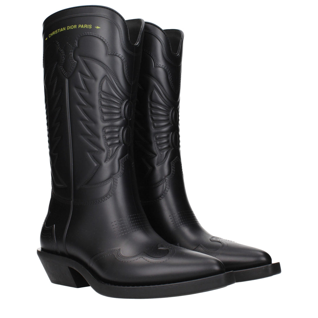Christian Dior Black Cotton Boots
