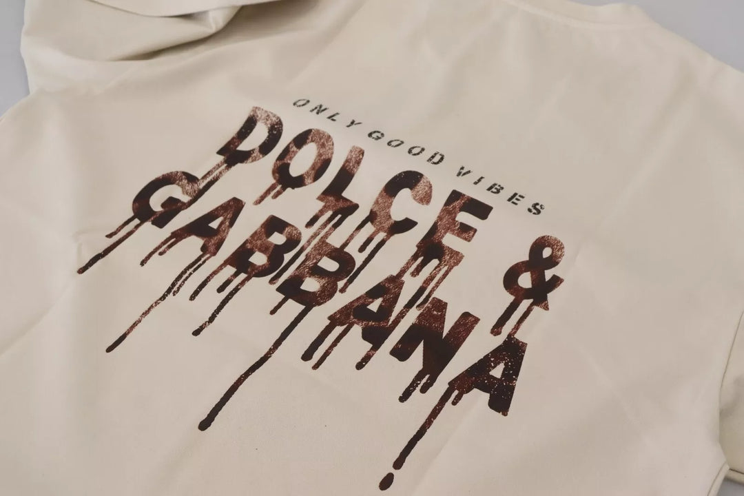 Dolce &amp; Gabbana Ivory Cotton Ivory Printed Crewneck